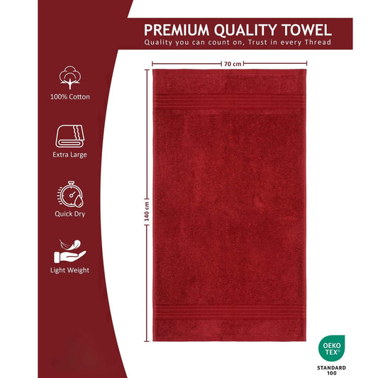 Bliss Kingdom 100% Combed Cotton Bath Towels 4-Pack – Large 70x140 cm, Soft & Absorbent, Quick Dry, Durable Bathroom Towels for Home, Spa & Hotel Use