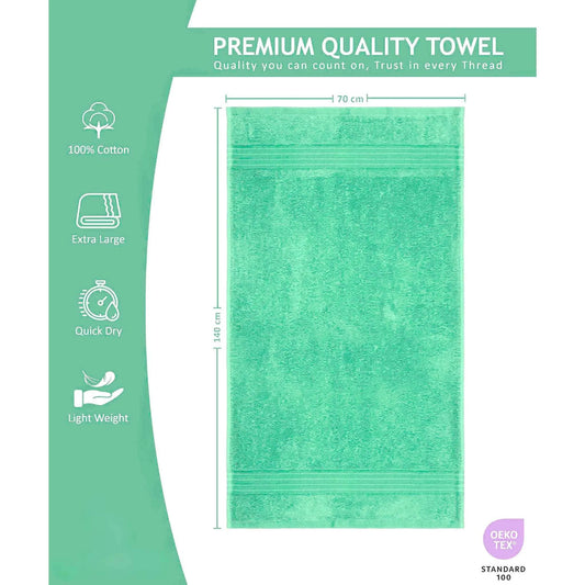 Bliss Kingdom 100% Combed Cotton Bath Towels 4-Pack – Large 70x140 cm, Soft & Absorbent, Quick Dry, Durable Bathroom Towels for Home, Spa & Hotel Use