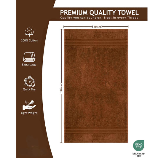 Bliss Kingdom 100% Combed Cotton Bath Towels 4-Pack – Large 70x140 cm, Soft & Absorbent, Quick Dry, Durable Bathroom Towels for Home, Spa & Hotel Use