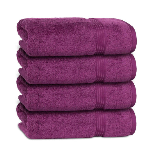 Bliss Kingdom 100% Combed Cotton Bath Towels 4-Pack – Large 70x140 cm, Soft & Absorbent, Quick Dry, Durable Bathroom Towels for Home, Spa & Hotel Use