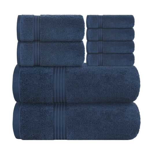 Bliss Kingdom 100% Combed Cotton 8-Piece Towel Set – Luxury Soft & Absorbent Bath Towels, Hand Towels & Washcloths for Bathroom – Quick Dry, Durable & Gift Ready