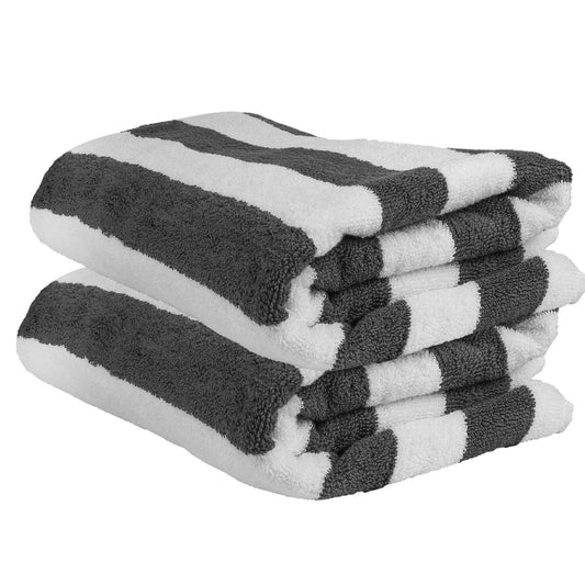 Bliss Kingdom Cabana Stripes Beach & Pool Towels 2-Pack – Extra Large 90x180 cm, 100% Cotton, Soft & Absorbent Luxury Towels for Pool, Beach & Spa Use
