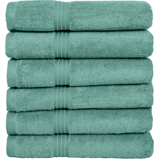 Bliss Kingdom Large Hand Towels 6-Pack – 50x100 cm, 100% Combed Cotton, Soft & Absorbent Luxury Towels for Bathroom, Kitchen & Spa Use