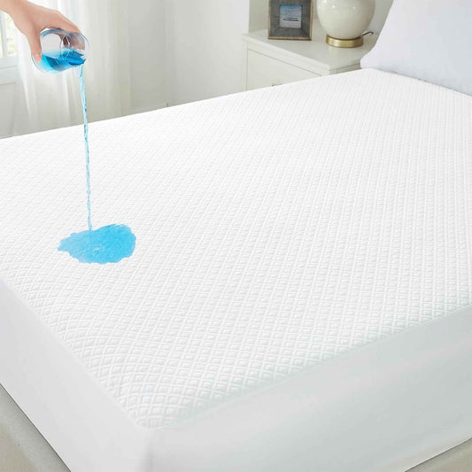 Bliss Kingdom Premium Waterproof Mattress Protector – Queen 160x200+30 cm, Hypoallergenic Terry Cotton, Soft & Breathable, Protects Against Spills, Stains & Allergens