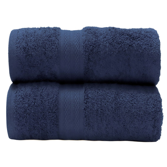 Bliss Kingdom Indigo Bath Towels 2-Pack – Extra Large 70x140 cm, 100% Cotton, Soft & Absorbent Quick Dry Towels for Bathroom, Spa & Hotel Use