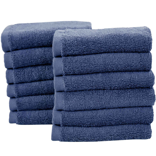 Bliss Kingdom 100% Combed Cotton Washcloths 12-Pack – 30x30 cm, Soft & Absorbent Luxury Face & Hand Towels for Bathroom, Spa & Home Use