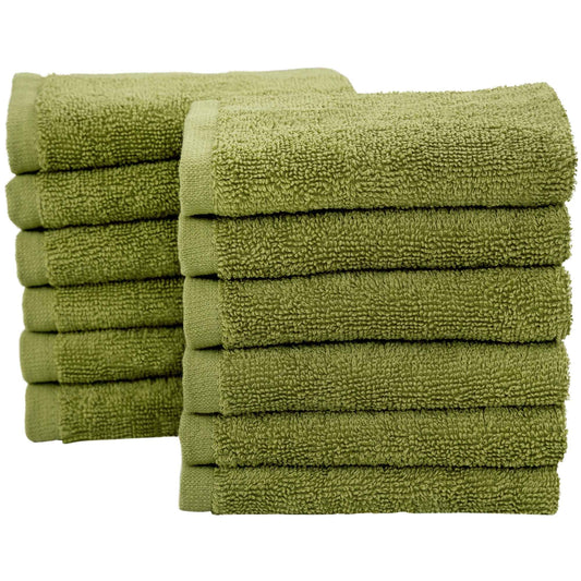 Bliss Kingdom 100% Combed Cotton Washcloths 12-Pack – 30x30 cm, Soft & Absorbent Luxury Face & Hand Towels for Bathroom, Spa & Home Use