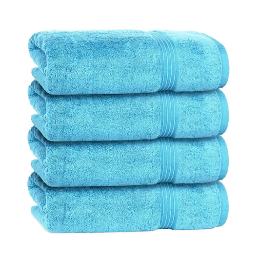 Bliss Kingdom 100% Combed Cotton Bath Towels 4-Pack – Large 70x140 cm, Soft & Absorbent,  Quick Dry, Durable Bathroom Towels for Home, Spa & Hotel Use