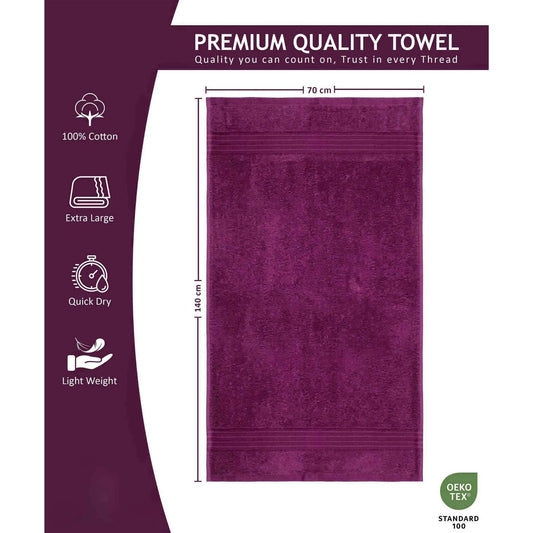 Bliss Kingdom 100% Combed Cotton Bath Towels 4-Pack – Large 70x140 cm, Soft & Absorbent,  Quick Dry, Durable Bathroom Towels for Home, Spa & Hotel Use