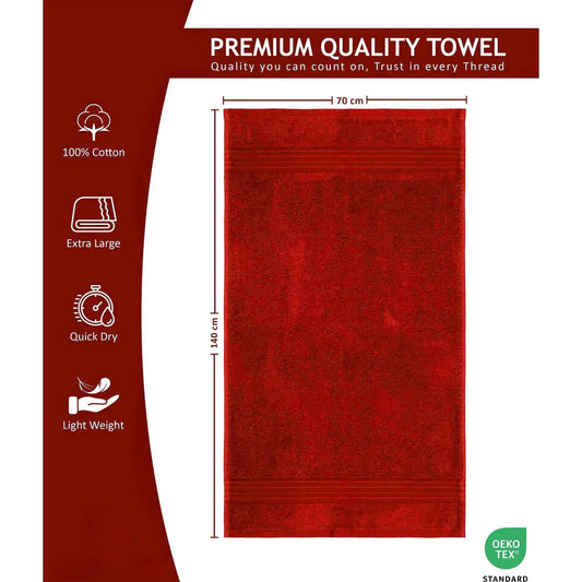 Bliss Kingdom 100% Combed Cotton Bath Towels 4-Pack – Large 70x140 cm, Soft & Absorbent,  Quick Dry, Durable Bathroom Towels for Home, Spa & Hotel Use
