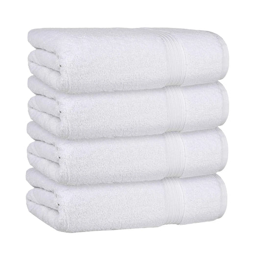 Bliss Kingdom 100% Combed Cotton Bath Towels 4-Pack – Large 70x140 cm, Soft & Absorbent,  Quick Dry, Durable Bathroom Towels for Home, Spa & Hotel Use