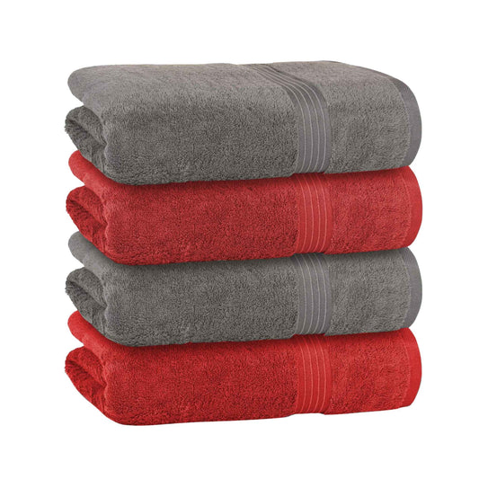 Bliss Kingdom 100% Combed Cotton Bath Towels 4-Pack – Large 70x140 cm, Soft & Absorbent,  Quick Dry, Durable Bathroom Towels for Home, Spa & Hotel Use