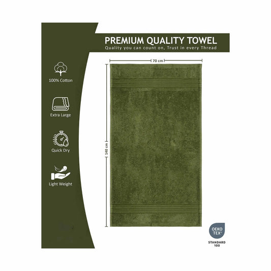 Bliss Kingdom 100% Combed Cotton Bath Towels 4-Pack – Large 70x140 cm, Soft & Absorbent,  Quick Dry, Durable Bathroom Towels for Home, Spa & Hotel Use