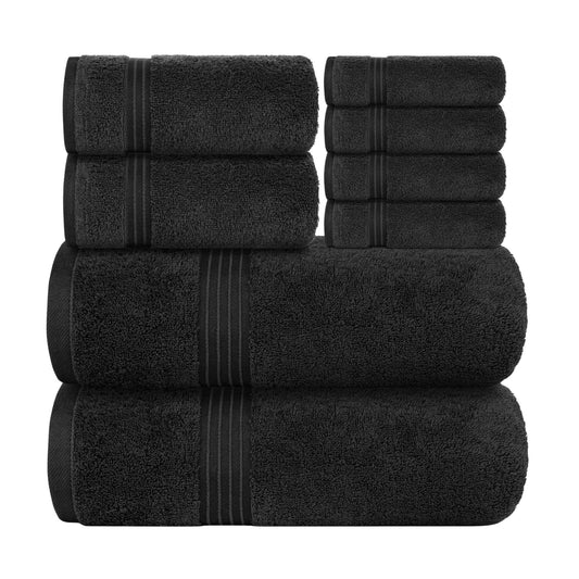 Bliss Kingdom 100% Combed Cotton 8-Piece Towel Set – Luxury Soft & Absorbent Bath Towels,  Hand Towels & Washcloths for Bathroom – Quick Dry, Durable & Gift Ready