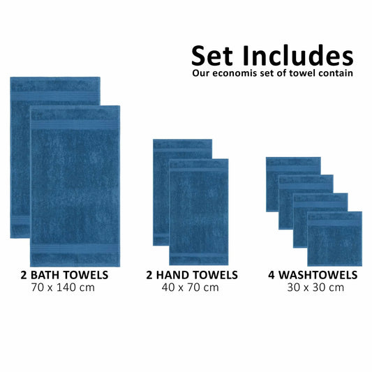 Bliss Kingdom 100% Combed Cotton 8-Piece Towel Set – Luxury Soft & Absorbent Bath Towels,  Hand Towels & Washcloths for Bathroom – Quick Dry, Durable & Gift Ready