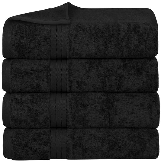Bliss Kingdom 100% Cotton Bath Towels 4-Pack – Large 27x54 Inches, Soft & Absorbent, Durable  Quick Dry Towels for Bathroom, Spa & Hotel Use