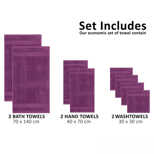 Bliss Kingdom 100% Combed Cotton 6-Piece Towel Set – Luxury Soft & Absorbent Bath Towels, Hand Towels & Washcloths for Bathroom – Quick Dry, Durable & Gift Ready