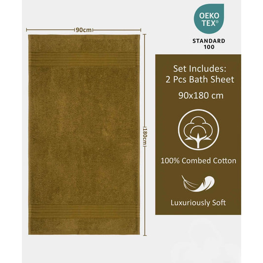 Bliss Kingdom Jumbo Bath Sheets 2-Pack – Extra Large 90x180 cm, 100% Combed Cotton, Soft &  Absorbent Luxury Towels for Bathroom, Spa & Hotel Use