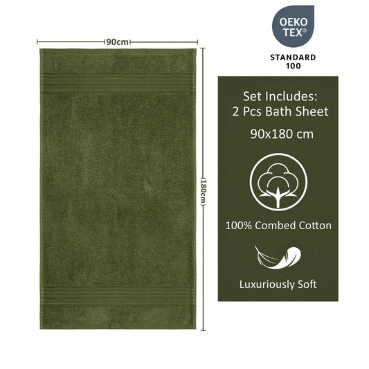 Bliss Kingdom Jumbo Bath Sheets 2-Pack – Extra Large 90x180 cm, 100% Combed Cotton, Soft &  Absorbent Luxury Towels for Bathroom, Spa & Hotel Use