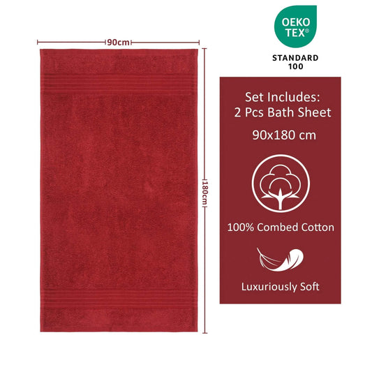 Bliss Kingdom Jumbo Bath Sheets 2-Pack – Extra Large 90x180 cm, 100% Combed Cotton, Soft &  Absorbent Luxury Towels for Bathroom, Spa & Hotel Use