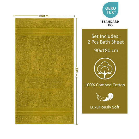 Bliss Kingdom Jumbo Bath Sheets 2-Pack – Extra Large 90x180 cm, 100% Combed Cotton, Soft &  Absorbent Luxury Towels for Bathroom, Spa & Hotel Use