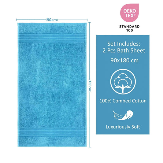 Bliss Kingdom Jumbo Bath Sheets 2-Pack – Extra Large 90x180 cm, 100% Combed Cotton, Soft &  Absorbent Luxury Towels for Bathroom, Spa & Hotel Use