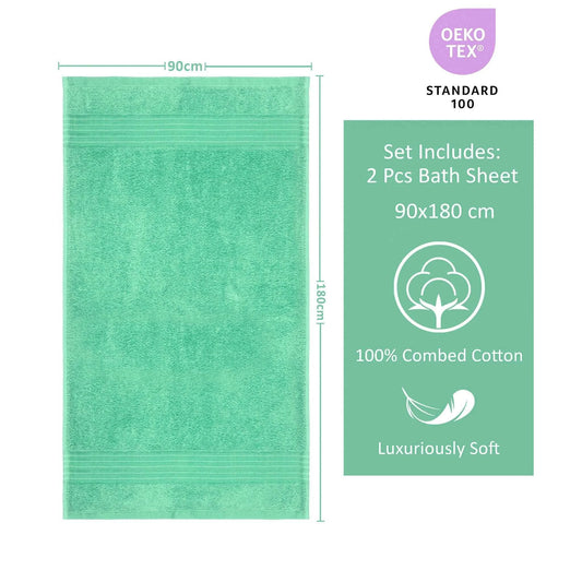 Bliss Kingdom Jumbo Bath Sheets 2-Pack – Extra Large 90x180 cm, 100% Combed Cotton, Soft &  Absorbent Luxury Towels for Bathroom, Spa & Hotel Use