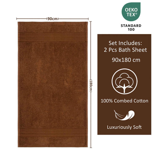 Bliss Kingdom Jumbo Bath Sheets 2-Pack – Extra Large 90x180 cm, 100% Combed Cotton, Soft &  Absorbent Luxury Towels for Bathroom, Spa & Hotel Use