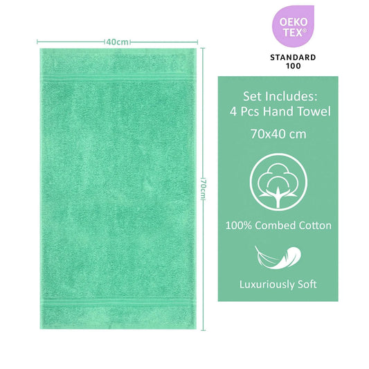 Bliss Kingdom Luxury Hand Towels 4-Pack – 40x70 cm, 100% Combed Cotton, Soft & Absorbent  Premium Towels for Bathroom, Kitchen & Spa Use