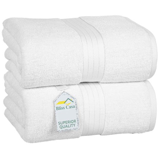 Bliss Kingdom Luxe Jumbo Bath Sheets 2-Pack – Extra Large 90x180 cm, 100% Combed Cotton,  Soft & Absorbent Luxury Towels for Bathroom, Spa & Hotel Use