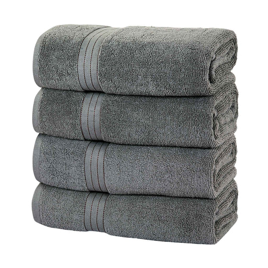 Bliss Kingdom 100% Cotton Bath Towels 4-Pack – Large 27x54 Inches, Soft & Absorbent, Durable  Quick Dry Towels for Bathroom, Spa & Hotel Use