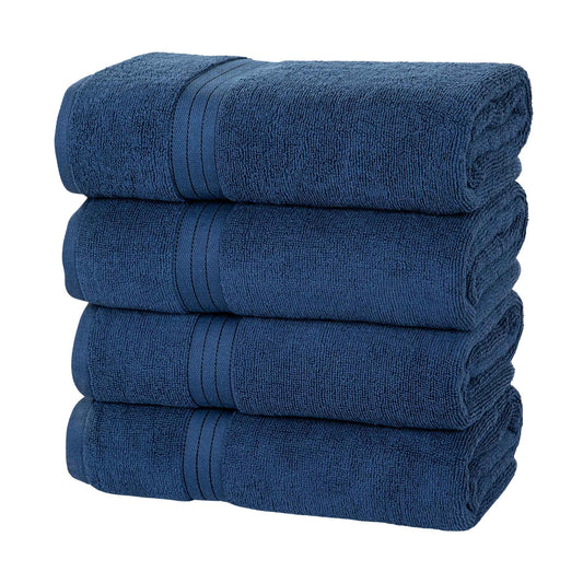 Bliss Kingdom 100% Cotton Bath Towels 4-Pack – Large 27x54 Inches, Soft & Absorbent, Durable  Quick Dry Towels for Bathroom, Spa & Hotel Use