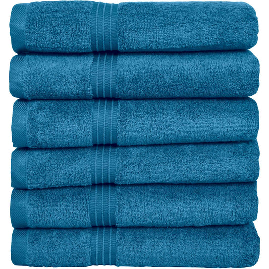 Bliss Kingdom Large Hand Towels 6-Pack – 50x100 cm, 100% Combed Cotton, Soft & Absorbent  Luxury Towels for Bathroom, Kitchen & Spa Use
