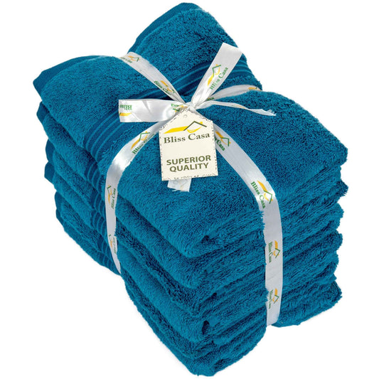 Bliss Kingdom Large Hand Towels 6-Pack – 50x100 cm, 100% Combed Cotton, Soft & Absorbent  Luxury Towels for Bathroom, Kitchen & Spa Use