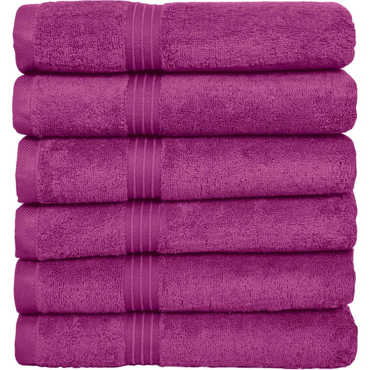 Bliss Kingdom Large Hand Towels 6-Pack – 50x100 cm, 100% Combed Cotton, Soft & Absorbent  Luxury Towels for Bathroom, Kitchen & Spa Use