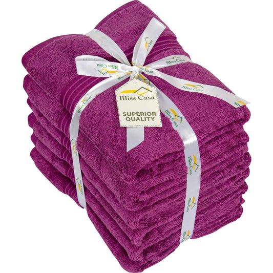 Bliss Kingdom Large Hand Towels 6-Pack – 50x100 cm, 100% Combed Cotton, Soft & Absorbent  Luxury Towels for Bathroom, Kitchen & Spa Use