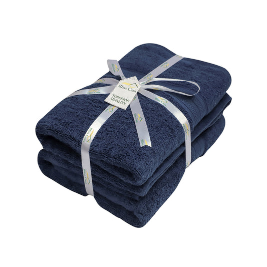 Bliss Kingdom Indigo Bath Towels 2-Pack – Extra Large 70x140 cm, 100% Cotton, Soft &  Absorbent Quick Dry Towels for Bathroom, Spa & Hotel Use