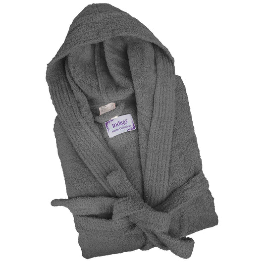 Bliss Kingdom Unisex Cotton Bathrobe for Men & Women – Soft & Absorbent Hooded Robe with  Pockets and Belt, Premium 100% Ring-Spun Cotton for Bathroom, Spa & Home Use