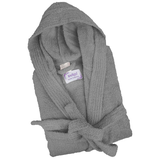 Bliss Kingdom Unisex Cotton Bathrobe for Men & Women – Soft & Absorbent Hooded Robe with  Pockets and Belt, Premium 100% Ring-Spun Cotton for Bathroom, Spa & Home Use