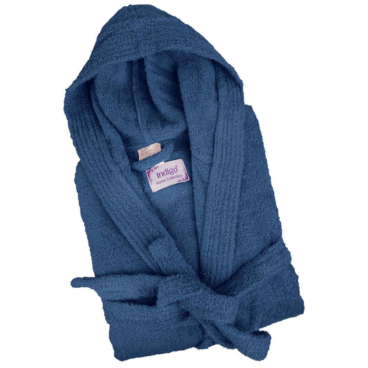 Bliss Kingdom Unisex Cotton Bathrobe for Men & Women – Soft & Absorbent Hooded Robe with  Pockets and Belt, Premium 100% Ring-Spun Cotton for Bathroom, Spa & Home Use