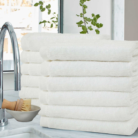 Bliss Kingdom 100% Combed Cotton Washcloths 12-Pack – 30x30 cm, Soft & Absorbent Luxury  Face & Hand Towels for Bathroom, Spa & Home Use