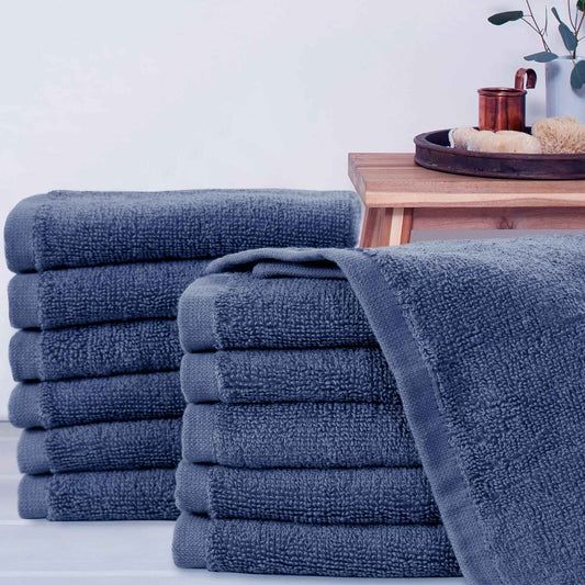 Bliss Kingdom 100% Combed Cotton Washcloths 12-Pack – 30x30 cm, Soft & Absorbent Luxury  Face & Hand Towels for Bathroom, Spa & Home Use
