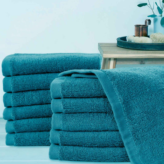 Bliss Kingdom 100% Combed Cotton Washcloths 12-Pack – 30x30 cm, Soft & Absorbent Luxury  Face & Hand Towels for Bathroom, Spa & Home Use