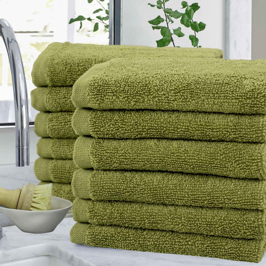 Bliss Kingdom 100% Combed Cotton Washcloths 12-Pack – 30x30 cm, Soft & Absorbent Luxury  Face & Hand Towels for Bathroom, Spa & Home Use